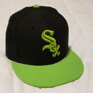 WhiteSox New Era- black/highlighter green